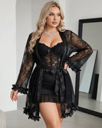 Sexy Lace Bustier Nightgown Set