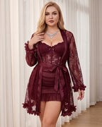 Sexy Lace Bustier Nightgown Set