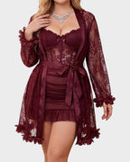 Sexy Lace Bustier Nightgown Set