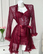 Sexy Lace Bustier Nightgown Set