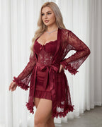 Sexy Lace Bustier Nightgown Set