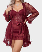 Sexy Lace Bustier Nightgown Set
