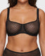 Sheer Unlined Dot-Mesh Balconette Bra