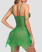 Sheer Lace Babydoll Lingerie with G-String