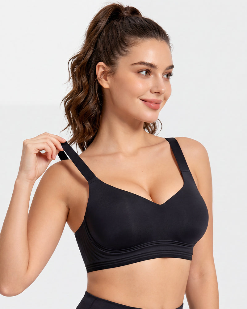 Shock-Absorbing Wireless Sports Bra for Fuller Busts