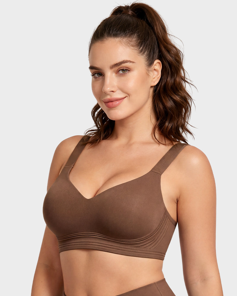 Shock-Absorbing Wireless Sports Bra for Fuller Busts