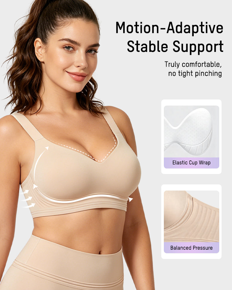 Shock-Absorbing Wireless Sports Bra for Fuller Busts