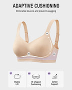 Shock-Absorbing Wireless Sports Bra for Fuller Busts