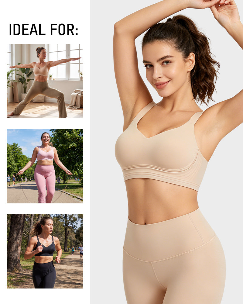 Shock-Absorbing Wireless Sports Bra for Fuller Busts