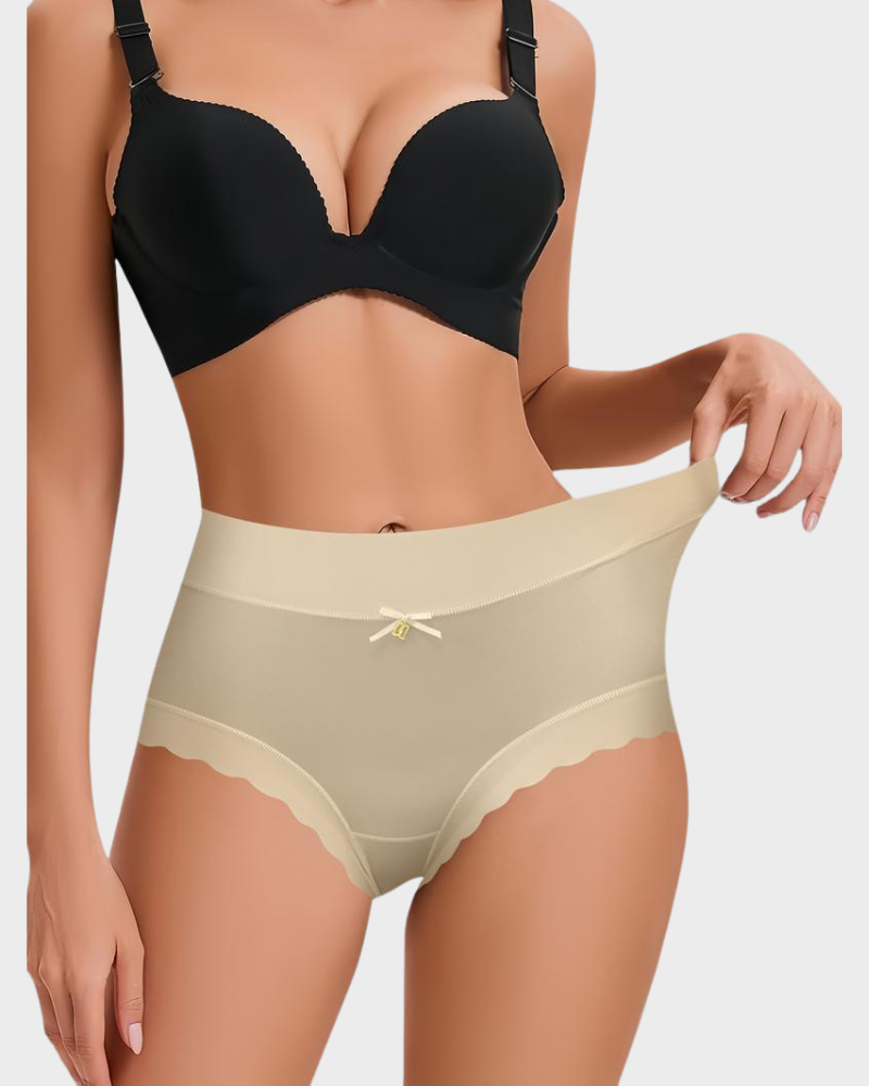 Silky High-Waist Seamless Briefs With Scalloped Edges (6 pack) Secondary image