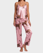 Silky Leopard Satin Pajama Set