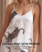 Silky Leopard Satin Pajama Set
