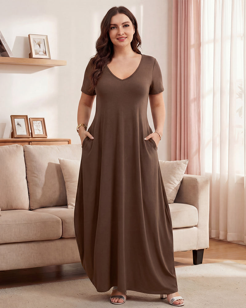 Slimming Maxi Lounge Dress with Pockets Main image