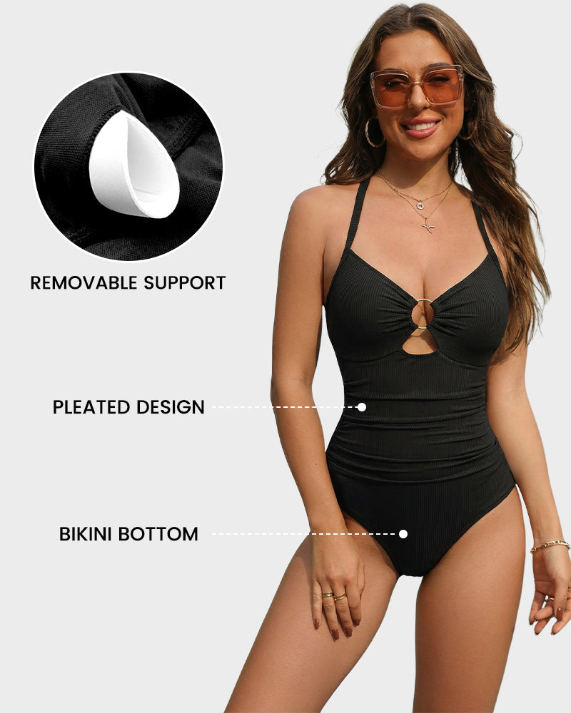 Slimming Tummy Control Ruched One-Piece Swimsuit Secondary image