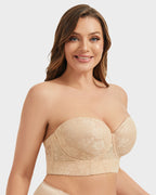 Smooth Lace Longline Strapless Underwire Bra