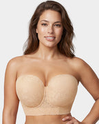 Smooth Lace Longline Strapless Underwire Bra