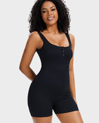 Snap Button Shaping Shorts Bodysuit