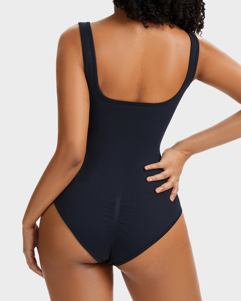 Snap Button Triangle Shaping Bodysuit