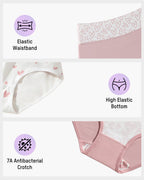 Soft Cotton Heart Print High-Waist Panties (6 Pack)