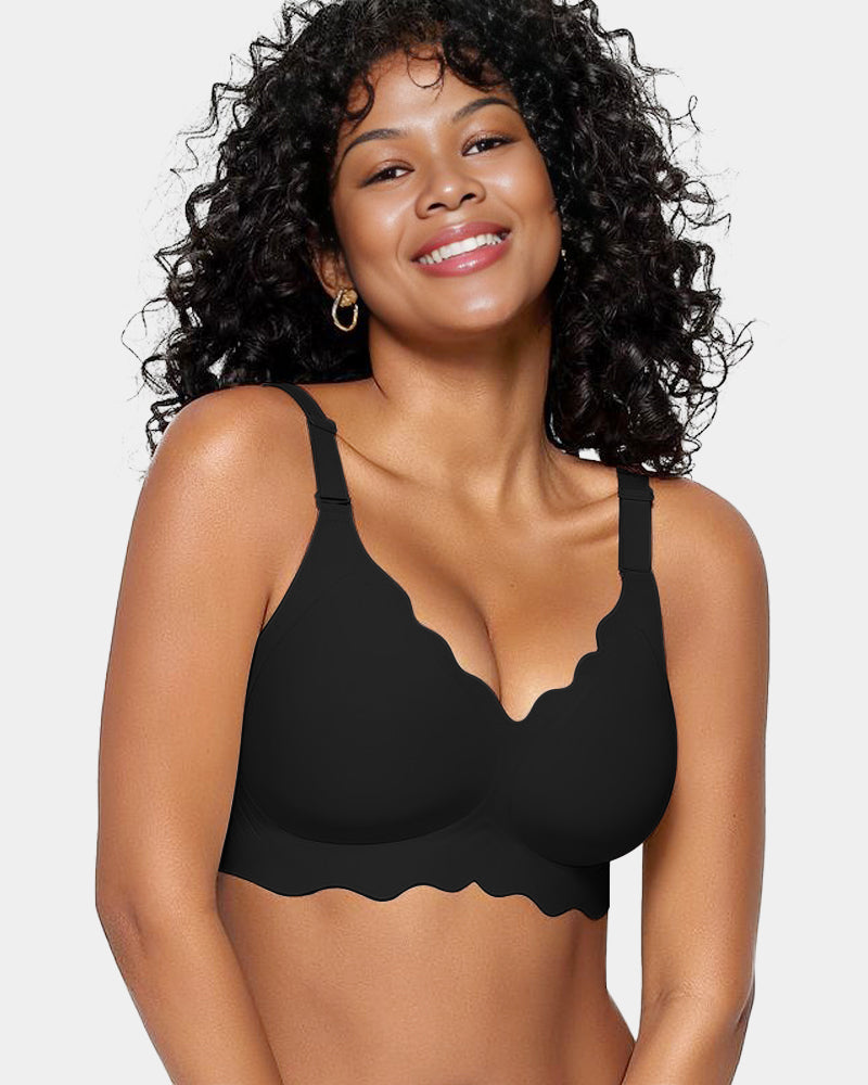 Soft Full Coverage Scalloped Wireless Jelly Bra Main image