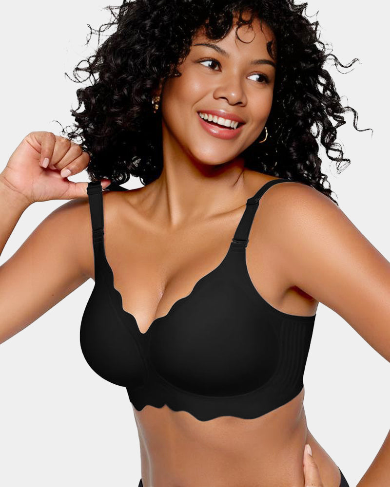 Soft Full Coverage Scalloped Wireless Jelly Bra Secondary image