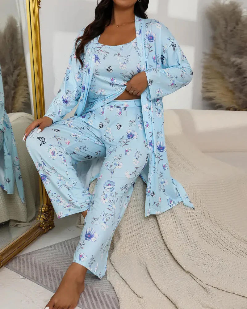 Soft & Silky 3-Piece Floral Pajama Set Secondary image