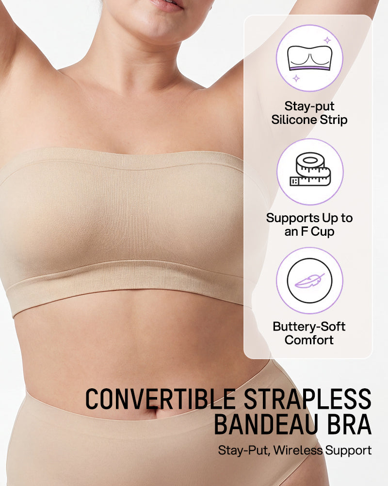 Stay‑Put Wireless Seamless Bandeau Bra Secondary image