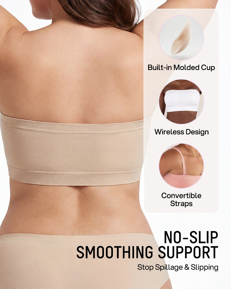 Stay‑Put Wireless Seamless Bandeau Bra