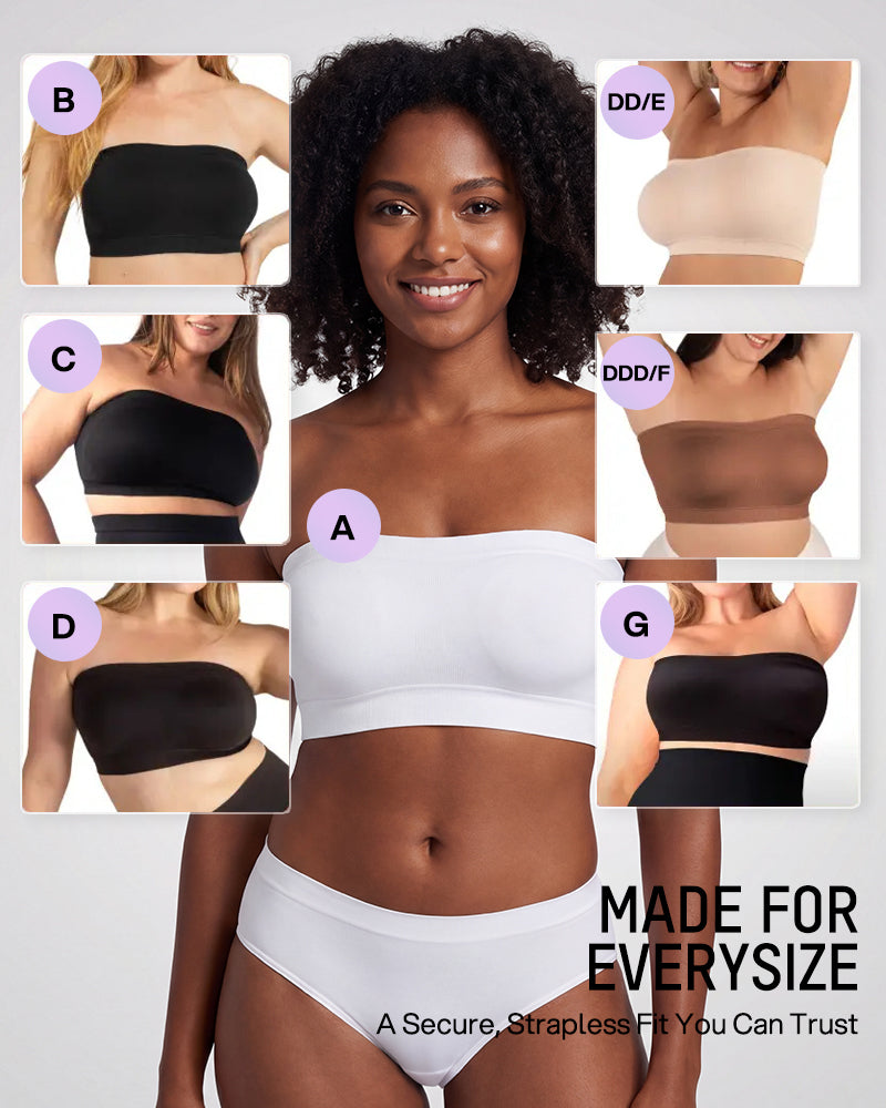 Stay‑Put Wireless Seamless Bandeau Bra