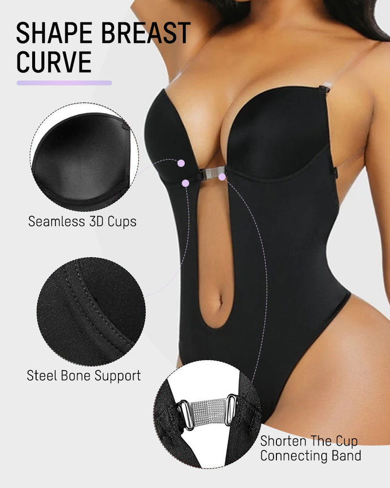 Strapless U Plunge Thong Bodysuit Secondary image