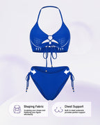 Tie-Front Push-Up Halter Bikini Set