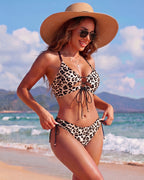 Tie-Front Push-Up Halter Bikini Set