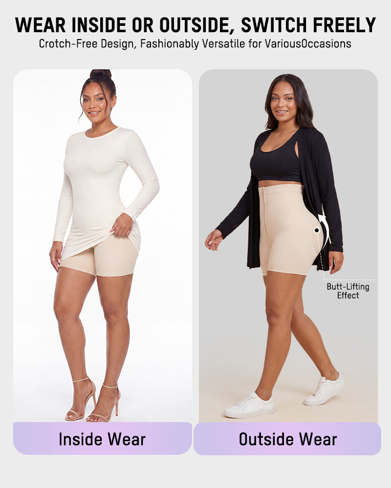 Tummy-Tuck High-Waist Shapewear Shorts