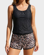 Two-Piece Athletic Tankini Swimsuit