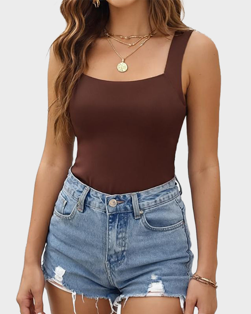 U-Neck Built-In Bra Shaping Tank Top Main image