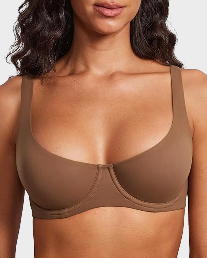 Underwire Support Seamless Unlined Balconette Bra Main image