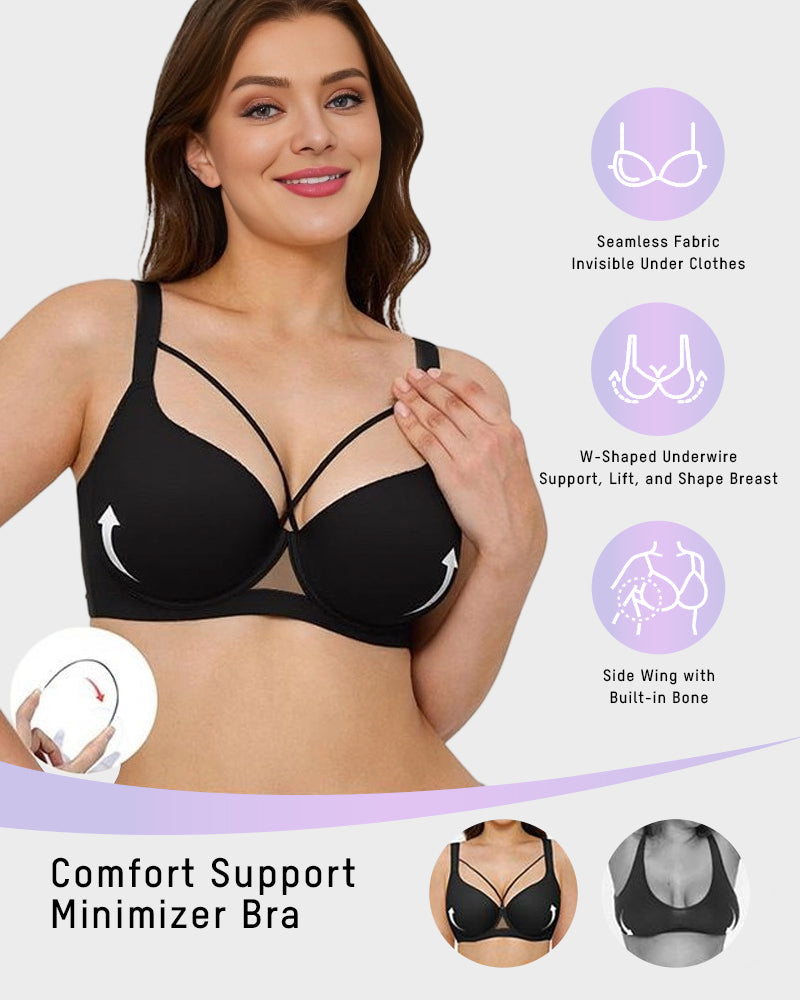 Underwire Round-Shaping Push Up Minimizer Sexy Bra