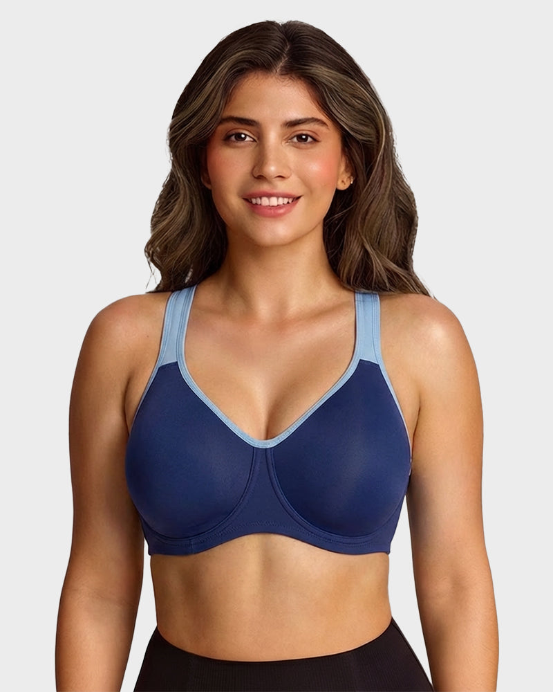 Unlined External Underwire Full Coverage Sports Bra