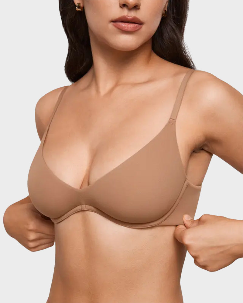 Unlined Plunge Balconette Bra with Underwire Secondary image
