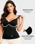 V-Neck Built-In Bra Shaping Cami
