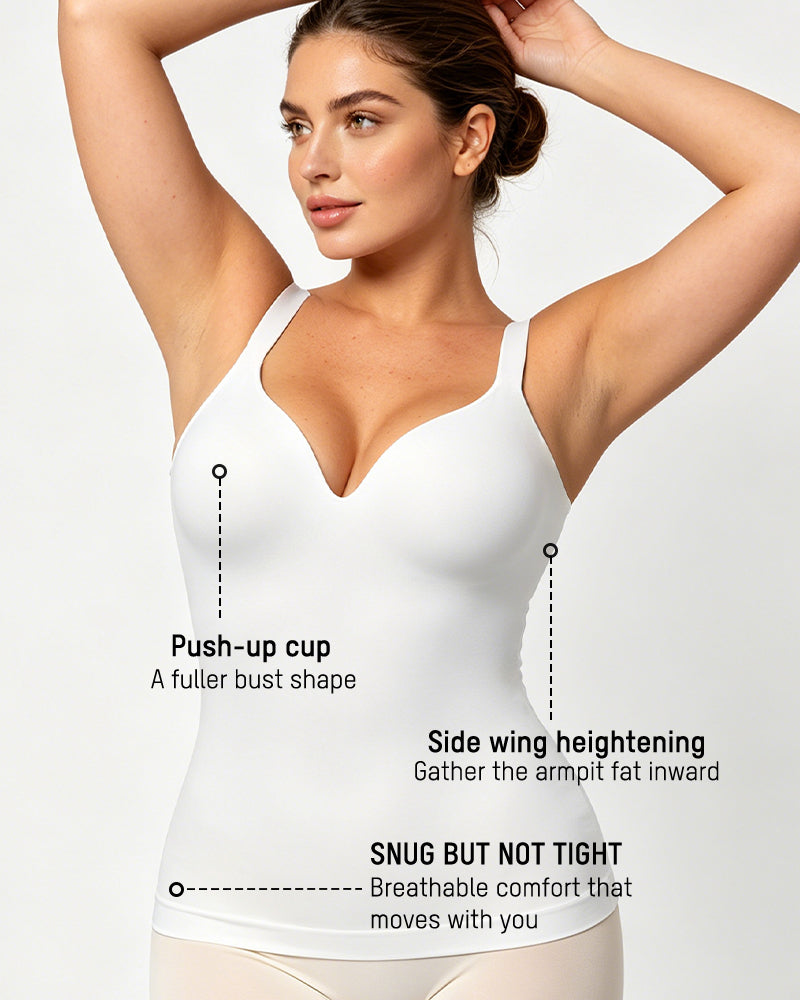 V-Neck Built-In Bra Shaping Cami Secondary image