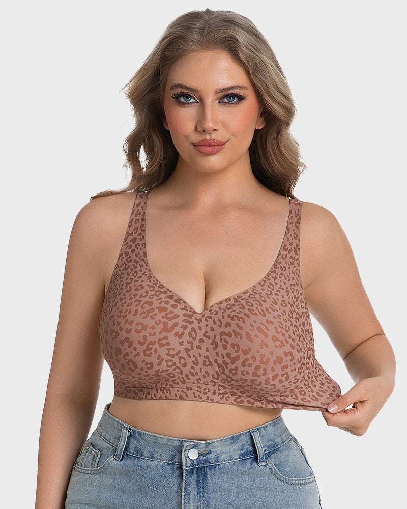 Wireless Leopard V-Neck Contour Bra Secondary image