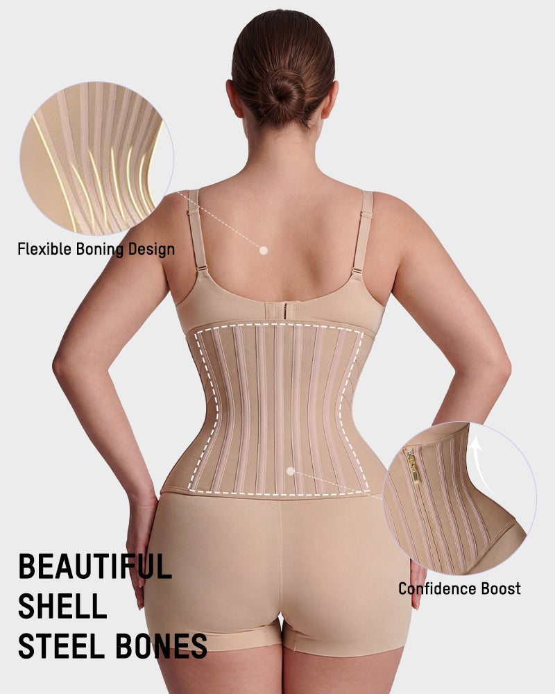 Women Waist Trainer Steel Boned Hourglass Shaper