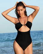 Women's One Piece Flattering Cheeky High Cut Out Cute Swimsuit