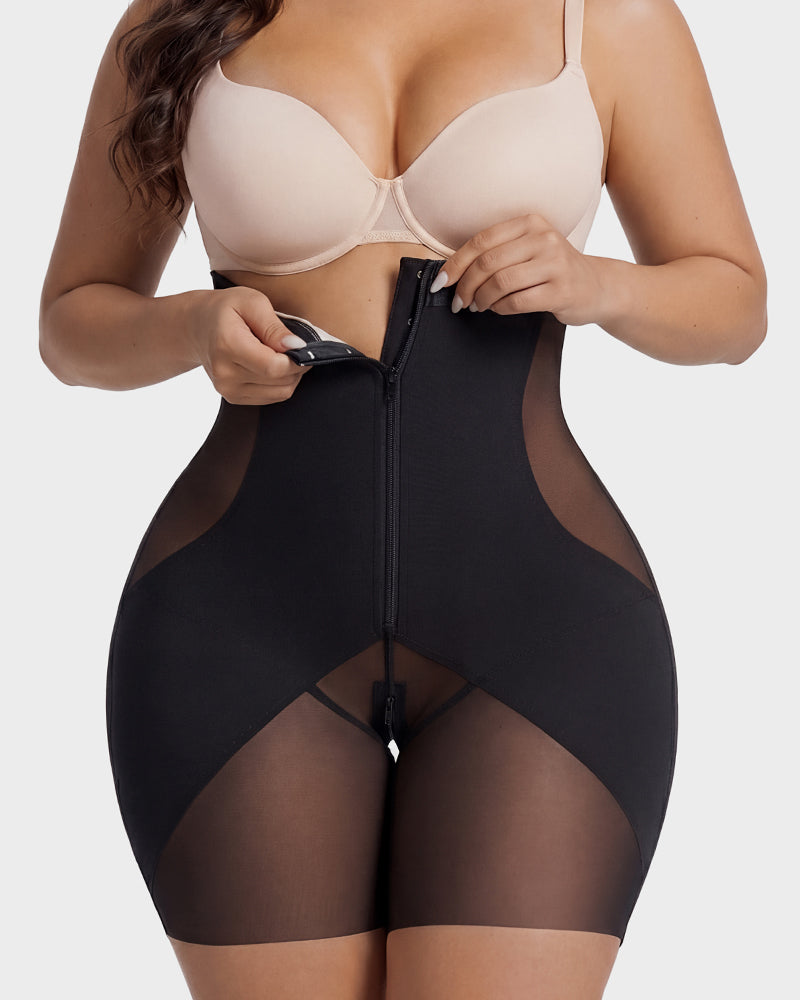 Zip-Front Tummy Control Butt Lifting Shapewear Shorts Main image