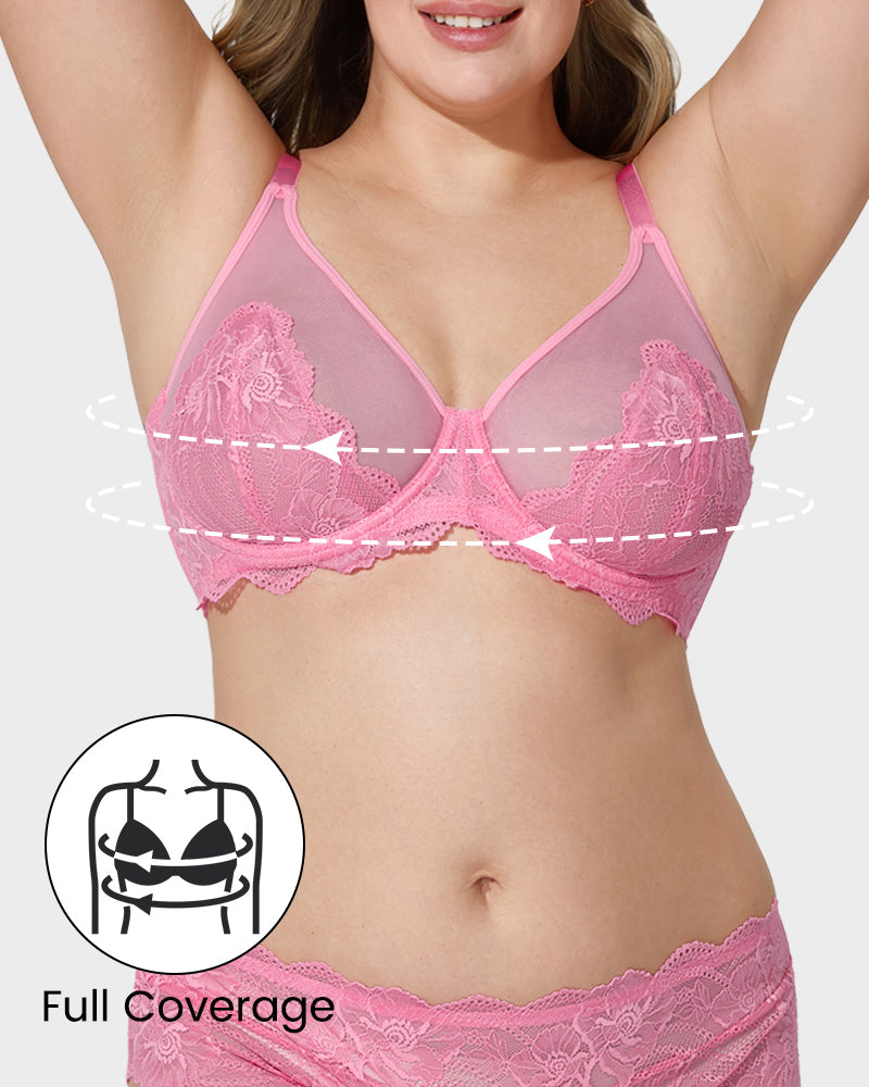 Full Coverage Lace Minimizer Bra Secondary image