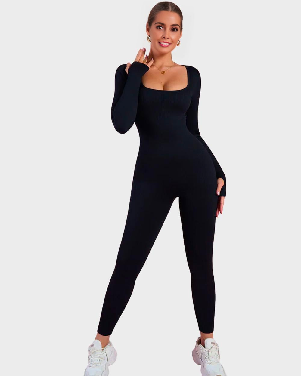 Long Sleeve Square Neck Full Body Shaper Jumpsuit Main image