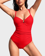 Smart Sculpt U-Ring Cut Out Shaping Swimsuit